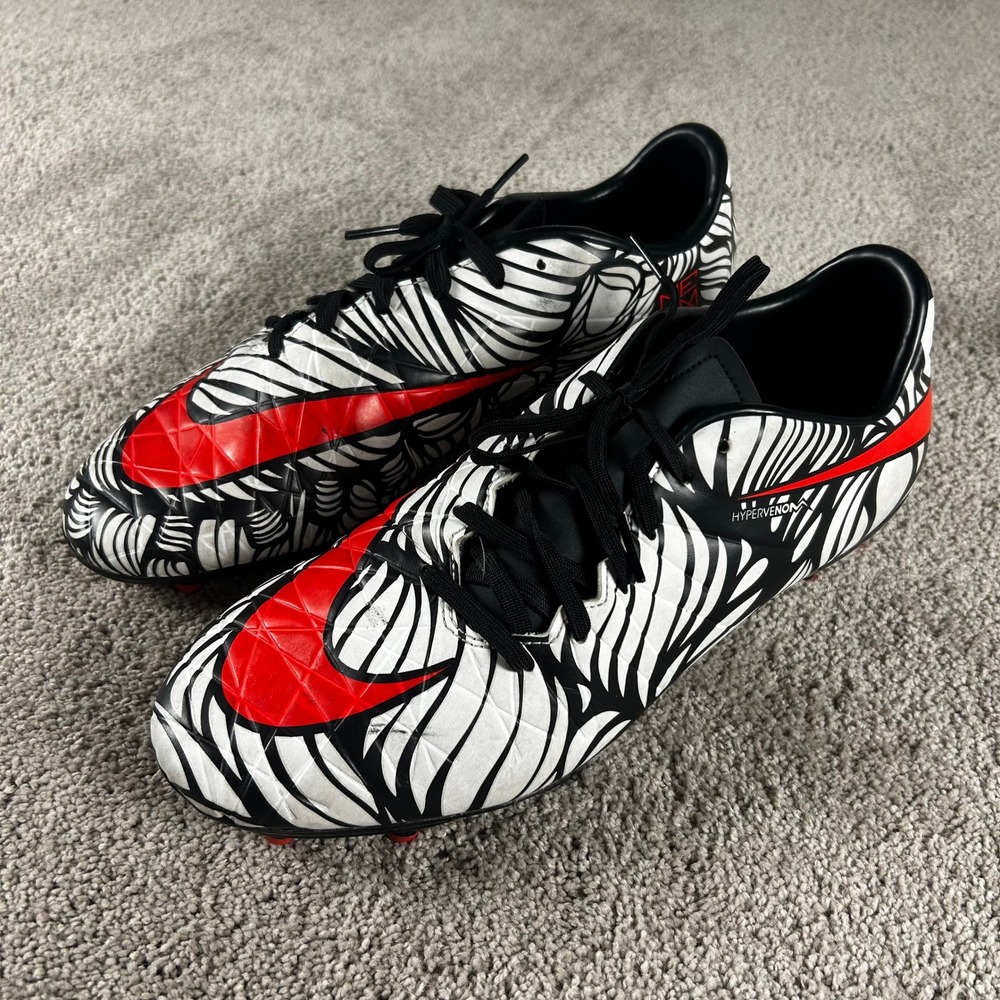 Nike Hypervenom Phelon II FG Neymar Jr Soccer Cleats Black White Red 820113-061